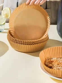 25片空氣炸鍋烘焙烘焙紙，一次性烤盤紙襯裡，適用於空氣炸鍋籃子，防黏、防油、防水、烹製、烘焙、烤焙可丟棄的炸鍋濾紙，非常適合廚房空氣炸鍋、空氣炸鍋襯紙、炸鍋紙、氣炸鍋、炸鍋器具 - 卡其色 - 查看 5