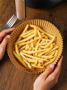 25片空氣炸鍋烘焙烘焙紙，一次性烤盤紙襯裡，適用於空氣炸鍋籃子，防黏、防油、防水、烹製、烘焙、烤焙可丟棄的炸鍋濾紙，非常適合廚房空氣炸鍋、空氣炸鍋襯紙、炸鍋紙、氣炸鍋、炸鍋器具 - 卡其色 - 查看 6