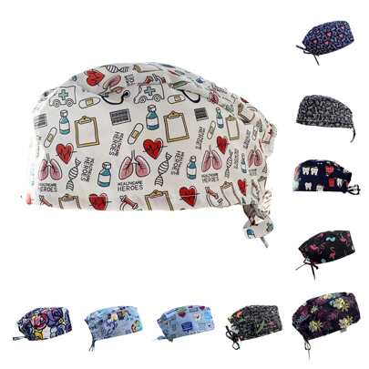 1pc Adjustable Printed Scrub Cap Professional Work Cap Printed With Hospital-Related Patterns,Short Hair Working Hat, Plays A Protective Role, Suitable For Medical Staff, Doctors, Nurses And Other Professions Valentine's Day Valentines