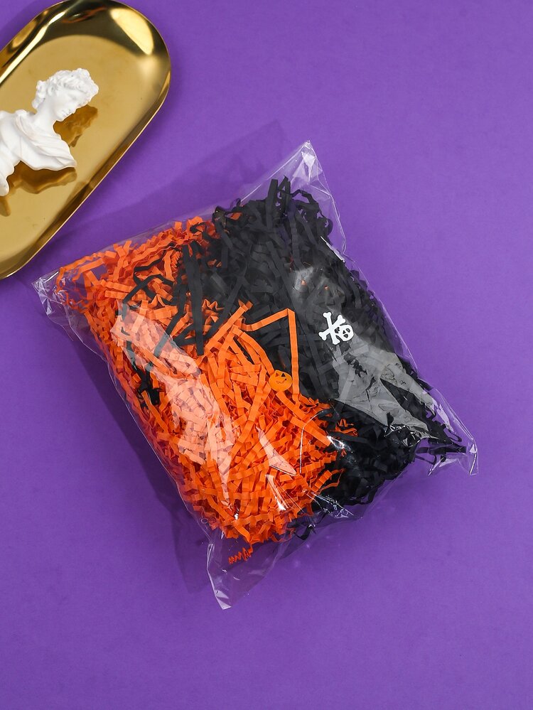 30g Halloween Raffia Gift Box Filler Shredded Tissue Paper,Christmas - Orange - View 4