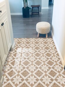 9pcs Marble Pattern Floor Tile Stickers, Pvc Waterproof Floor Wall Stickers - Multicolor - View 3