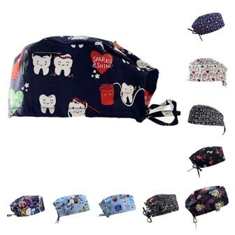 Justerbar tryckt kirurgisk mössa, arbetsmössa, korthårsmössa