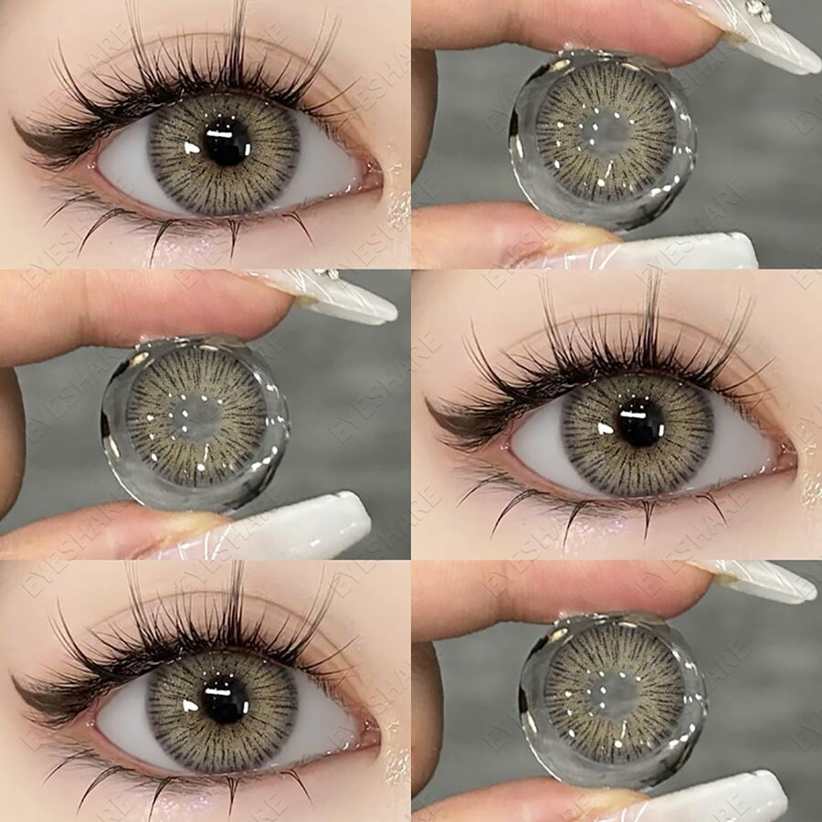 Eyeshare 1 Pair VIENNA Series Colored Contact Lenses Yearly Use 14.5mm Halloween Costume Cosplay - Grey - View 1