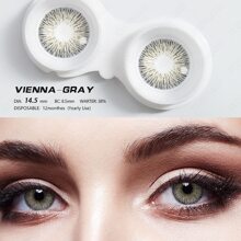 Eyeshare 1 Pair VIENNA Series Colored Contact Lenses Yearly Use 14.5mm Halloween Costume Cosplay - Grey - View 2
