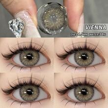 Eyeshare 1 Pair VIENNA Series Colored Contact Lenses Yearly Use 14.5mm Halloween Costume Cosplay - Grey - View 5