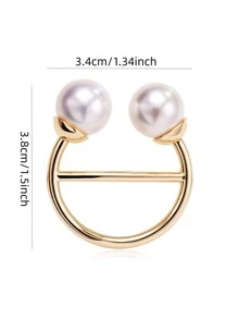 1pc Faux Pearl Decor Adjustment Buckle