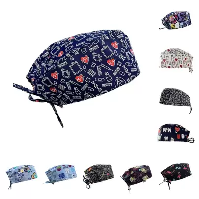 1pc Adjustable Printed Scrub Cap/Short Hair Cap/Work Cap Surgical Cap Working Hat Adjustable Nurse Hat For Women Valentine's Day Valentines