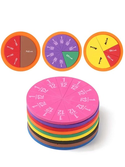 Colorful Circle Fraction Math Learning Toys, Educational Arithmetic Toy Gifts For Boys And Girls Learning Educational,Fraction Educational,Counting Bears,Boy Gift,Kid Math,Kids Gifts