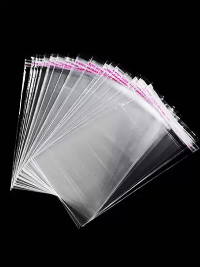 100入組透明自封塑膠袋,可重新密封的袋子,非常適合裝衣服、藝術品、禮品、珠寶、裝飾包裝