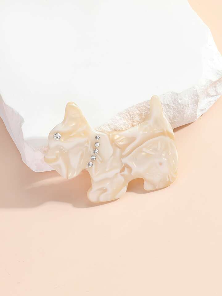1Piece Bulldog Dog Shaped Claw Clip Puppy Animal Shape Mini Hair Clip Hair Accessories Cute Small Claw Clips Acetate Hair Clips for Women Girls