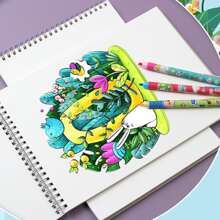 1 Cuaderno De Dibujo De Graffiti De Dibujos Animados Para Niños - Azul - Ver 6