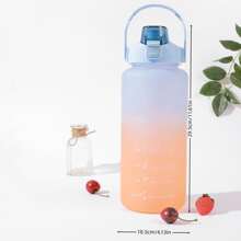 1個2升大容量漸變色霧面運動水瓶,配有手柄和刻度,漸變粉紅色 - 粉色 - 查看 22