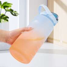 1個2升大容量漸變色霧面運動水瓶,配有手柄和刻度,漸變粉紅色 - 粉色 - 查看 15