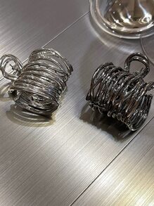 1个女士金属高马尾发爪夹，适合女性发饰、派对、Y2K风格发夹、发卡、发夹、发抓夹，优雅秋冬度假装扮，夏季海滩风情。 - 銀色 - 查看 4