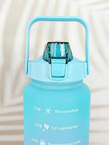 1個2l或750毫升或300毫升大容量綠色漸變pc水瓶,運動健身便攜吸管杯,適用於家庭和旅行戶外使用 - 綠色 - 查看 5