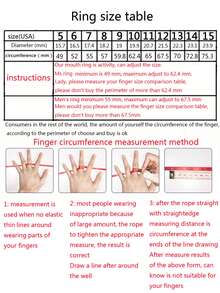 1pair Simple Design Couple Rings With Synthetic s, Adjustable For Proposal, Wedding, Ring Exchange Ceremony, Men's And Women's Wedding Rings - Silver - View 6