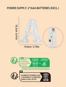 1 pieza Luz de la decoración ABS decorativo modernista con diseño de letra LED para fiesta - Amarillo - Ver 7