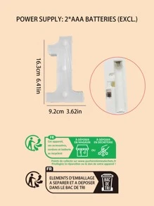 1 pieza Luz de la decoración ABS decorativo modernista número diseño LED para casa - Amarillo - Ver 7