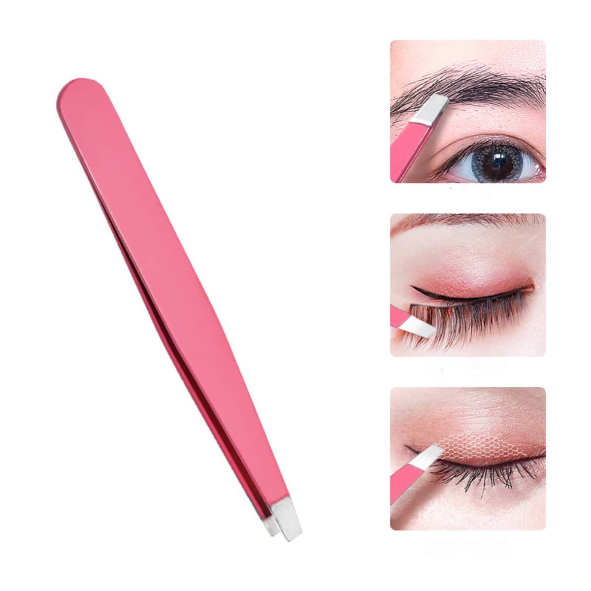 Set De 4 Pinzas De Depilar Para Cejas, Pinzas De Precisión Para Dar Forma A Las Cejas Y Eliminar Fragmentos De Vello Facial - Rosa - Ver 1