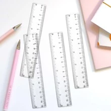 8入組15cm塑膠尺,透明尺,直尺,直尺測量工具,清晰透明尺,帶公制和英制刻度尺,適用於學校辦公室和家庭 - 彩色 - 查看 4
