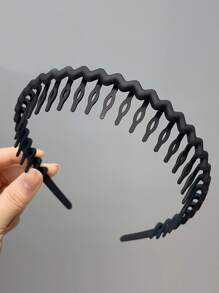 1入組鑲嵌水鑽絨面齒式防滑頭帶 - 黑色 - 查看 2