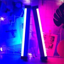 Led Rgb夜燈攝影補光燈彩色氛圍燈管棒燈磁吸式充電房間裝飾燈 - 紫色 - 查看 1