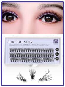 60 rosas de fusión en caliente autoadhesivas de piel artificial mezcladas largas en una caja para uso diario o fiesta,pestañas pestans extensiones de pestañas - Negro - Ver 7