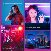 Led Rgb夜燈攝影補光燈彩色氛圍燈管棒燈磁吸式充電房間裝飾燈 - 紫色 - 查看 11