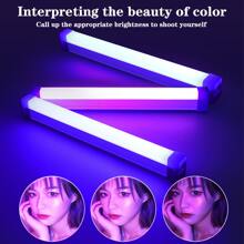 Led Rgb夜燈攝影補光燈彩色氛圍燈管棒燈磁吸式充電房間裝飾燈 - 紫色 - 查看 7