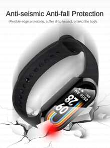 二合一硬质PC保护壳，带屏幕保护膜，兼容小米手环10/9/8/7/6/5/4/3 NFC智能手环保护膜，抗冲击防震，保护性强。 - 無色 - 查看 5