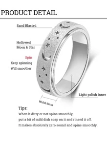 Anello antistress in titanio e acciaio inossidabile, anello girevole, giocattolo antistress per adulti, disponibile nei colori arcobaleno, nero, oro rosa, argento e oro, misure dalla 6 alla 10