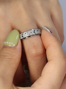 Anello antistress in titanio e acciaio inossidabile, anello girevole, giocattolo antistress per adulti, disponibile nei colori arcobaleno, nero, oro rosa, argento e oro, misure dalla 6 alla 10