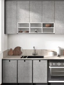 1pc Cement Gray Retro Cracked Waterproof Anti-Fouling Self-Adhesive Renovation Wallpaper For Home Decoration, Furniture, Room Background,Renovation Stickers Peel Wall Panels,Wall Paper, Wallpapers,Spring Decoration Items Refresh Your Home,Rama Decoration Stickers Gifts Birthday Graduation - Grey - View 4