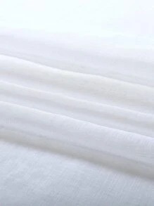 1pc Solid Color Lace Sheer Curtain For Bedroom/Living Room Window - White - View 5