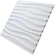 1/10/20 piezas de Paneles de pared 3D de diseño de pared de onda de PVC, Panel de pared 3D decorativo, 30cmx30cm Blanco/Negro, Pegatina de pared de decoración del hogar DIY - Blanco - Ver 7