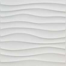 1/10/20 piezas de Paneles de pared 3D de diseño de pared de onda de PVC, Panel de pared 3D decorativo, 30cmx30cm Blanco/Negro, Pegatina de pared de decoración del hogar DIY - Blanco - Ver 3