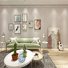 1/10/20 piezas de Paneles de pared 3D de diseño de pared de onda de PVC, Panel de pared 3D decorativo, 30cmx30cm Blanco/Negro, Pegatina de pared de decoración del hogar DIY - Blanco - Ver 5