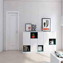 1/10/20 piezas de Paneles de pared 3D de diseño de pared de onda de PVC, Panel de pared 3D decorativo, 30cmx30cm Blanco/Negro, Pegatina de pared de decoración del hogar DIY - Blanco - Ver 6