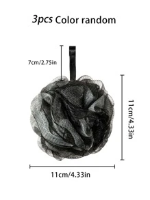 3pcs Bath Sponge Soft Shower Flower, Bubble Bath Ball, Random Color Home Bathroom Decor Fall Decor Back To School - Multicolor - View 3