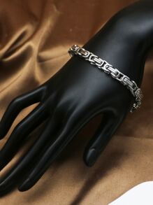 1set/2Pcs Fashion Rock Punk Stainless Steel Braided Chain Bracelet Necklace Sets for Men Street Rock Party Biker Jewelry - Silver - View 4