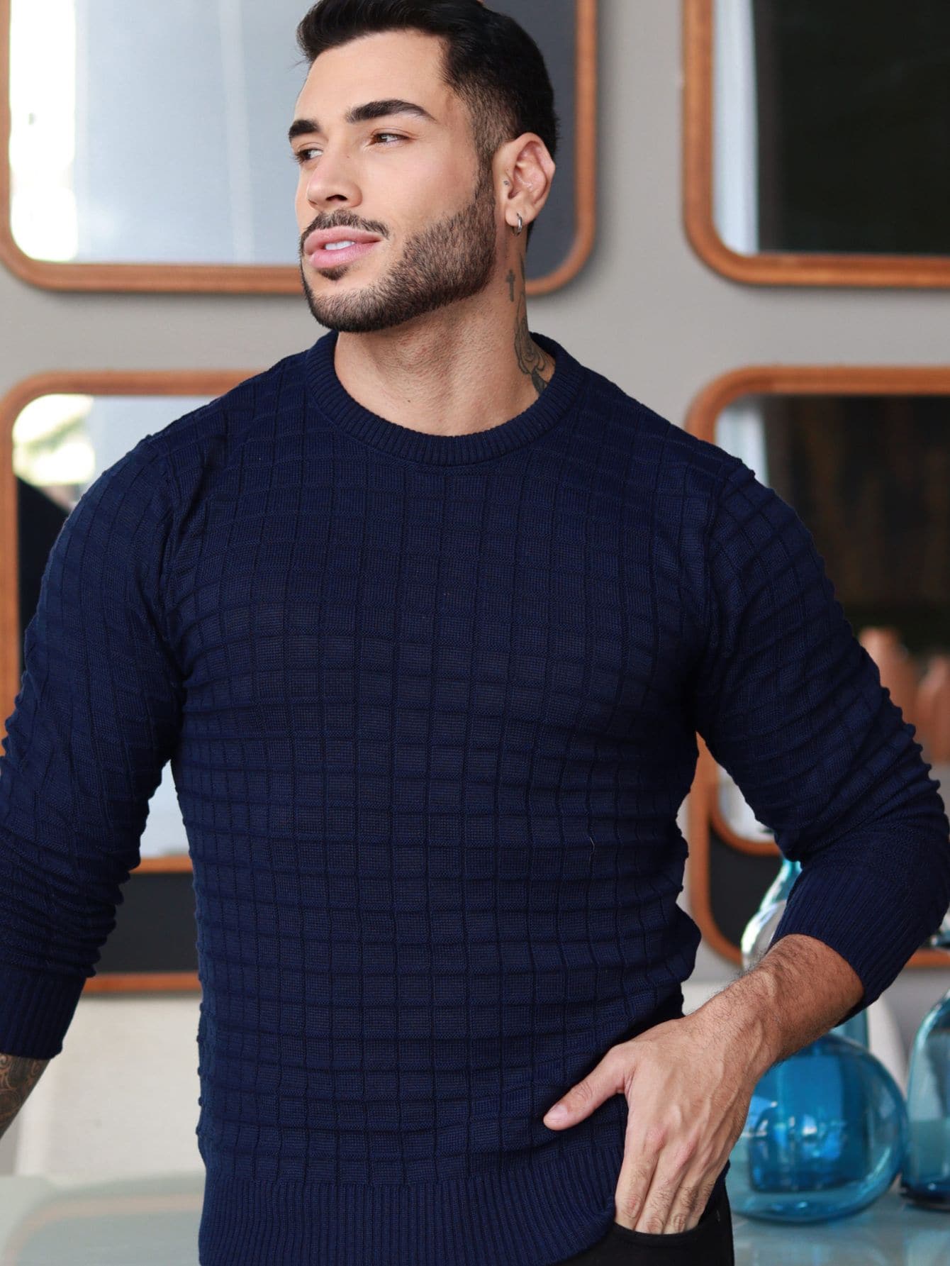 TRICOT DE LUXO Men Sweaters - Navy Blue - View 1