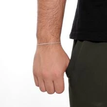 Pulseira Fininha Masculina Banhado A Prata 925 - 21 cm - Visão 4
