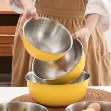 Bát đựng salad trái cây bằng thép không gỉ có cân, bát ăn nhẹ, chậu rửa rau củ, bát đánh trứng, bát mì dùng trong gia đình - gừng - Xem 4