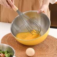 Bát đựng salad trái cây bằng thép không gỉ có cân, bát ăn nhẹ, chậu rửa rau củ, bát đánh trứng, bát mì dùng trong gia đình - gừng - Xem 6