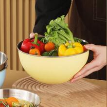 Bát đựng salad trái cây bằng thép không gỉ có cân, bát ăn nhẹ, chậu rửa rau củ, bát đánh trứng, bát mì dùng trong gia đình - gừng - Xem 8