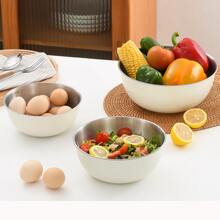Bát đựng salad trái cây bằng thép không gỉ có cân, bát ăn nhẹ, chậu rửa rau củ, bát đánh trứng, bát mì dùng trong gia đình - gừng - Xem 10