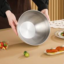 Bát đựng salad trái cây bằng thép không gỉ có cân, bát ăn nhẹ, chậu rửa rau củ, bát đánh trứng, bát mì dùng trong gia đình - gừng - Xem 11