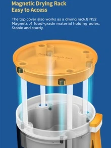 1 套便携式硅胶奶瓶刷套装，包括奶瓶刷、奶嘴刷和干燥架，适合户外或旅行使用 - 粉色 - 查看 6