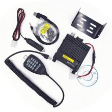 QYT KT-8900D GMRS Mobile Radio Dual Band Receiver Quad Standby Mini Color Screen Mobile Radio Transceiver VHF/UHF 20W GMRS Repeater NOAA Weather Remote Walkie Talkie - Black - View 5