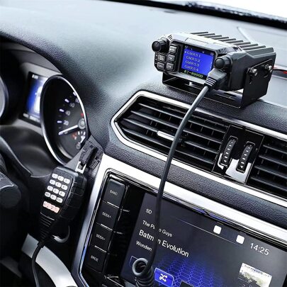 Radio móvil QYT KT-8900D de banda dual, receptor GMRS, pantalla a color mini, transceptor móvil VHF/UHF de 20W, repetidor GMRS, NOAA Weather, walkie-talkie remoto